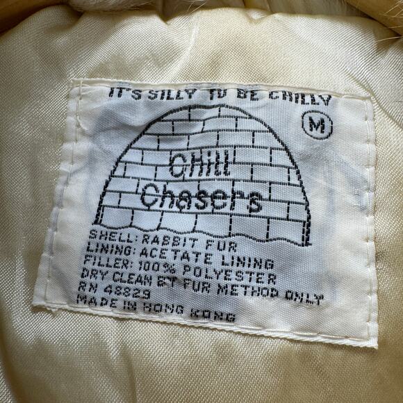 Vintage Rabbit Fur Coat Womens Medium Chill Chasers Old Money Mob NEW OLD STOCK - Picture 2 of 9